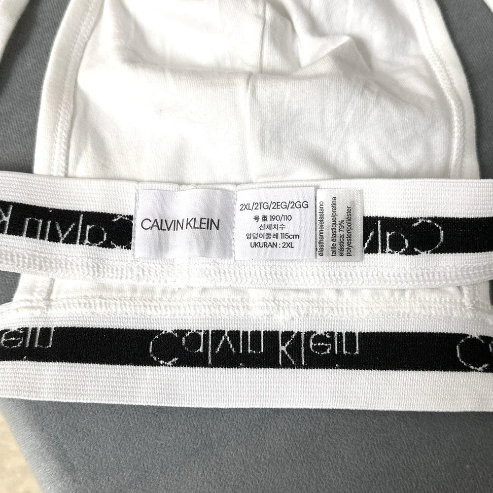 Calvin Klein Jock Strap Men's Size 2XL XXL Cotton Blend Logo Waistband White